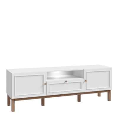 Furniture To Go Wensley light grey 2 door TV unit with LED lighting