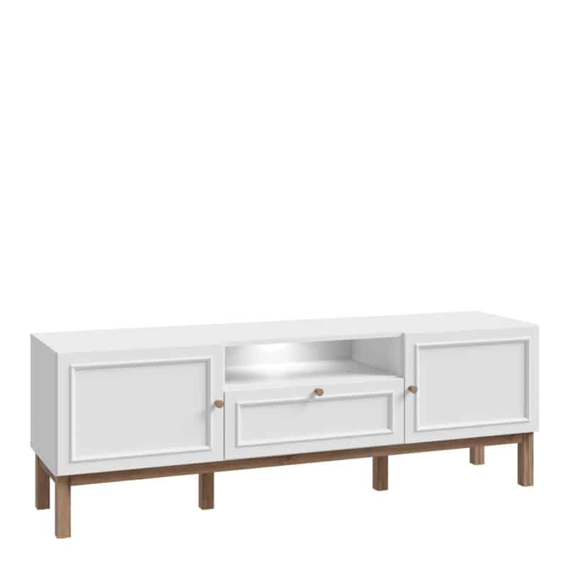Furniture To Go Wensley light grey 2 door TV unit with LED lighting