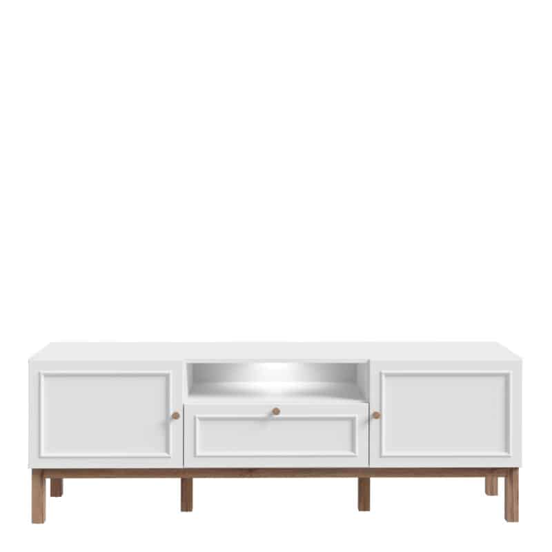 Furniture To Go Wensley Light Grey 2 Door TV Unit With LED Lighting The Home and Office Stores
