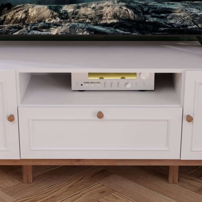 Furniture To Go Wensley Light Grey 2 Door TV Unit With LED Lighting The Home and Office Stores