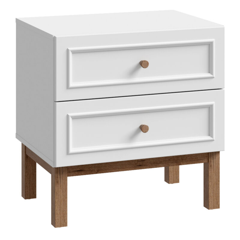 Furniture To Go Wensley light grey 2 drawer bedside chest