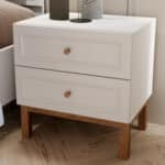 Furniture To Go Wensley Light Grey 2 Drawer Bedside Chest The Home and Office Stores