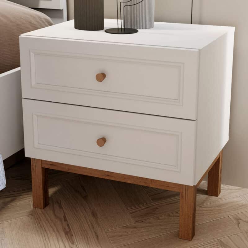 Furniture To Go Wensley Light Grey 2 Drawer Bedside Chest The Home and Office Stores