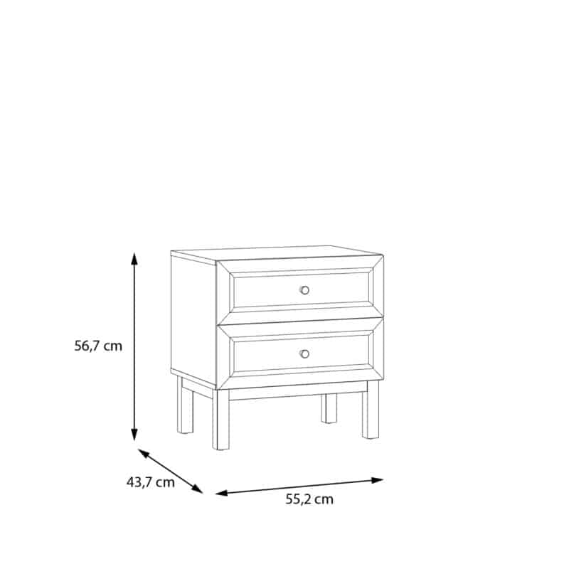 Furniture To Go Wensley Light Grey 2 Drawer Bedside Chest The Home and Office Stores