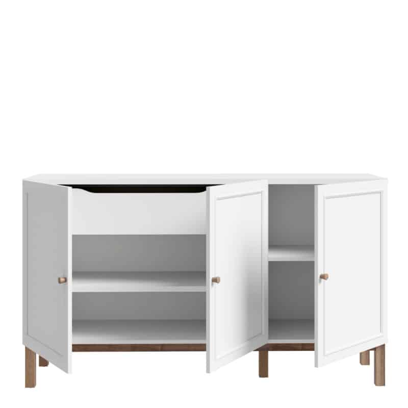 Furniture To Go Wensley Light Grey 3 Door 1 Drawer Sideboard The Home and Office Stores