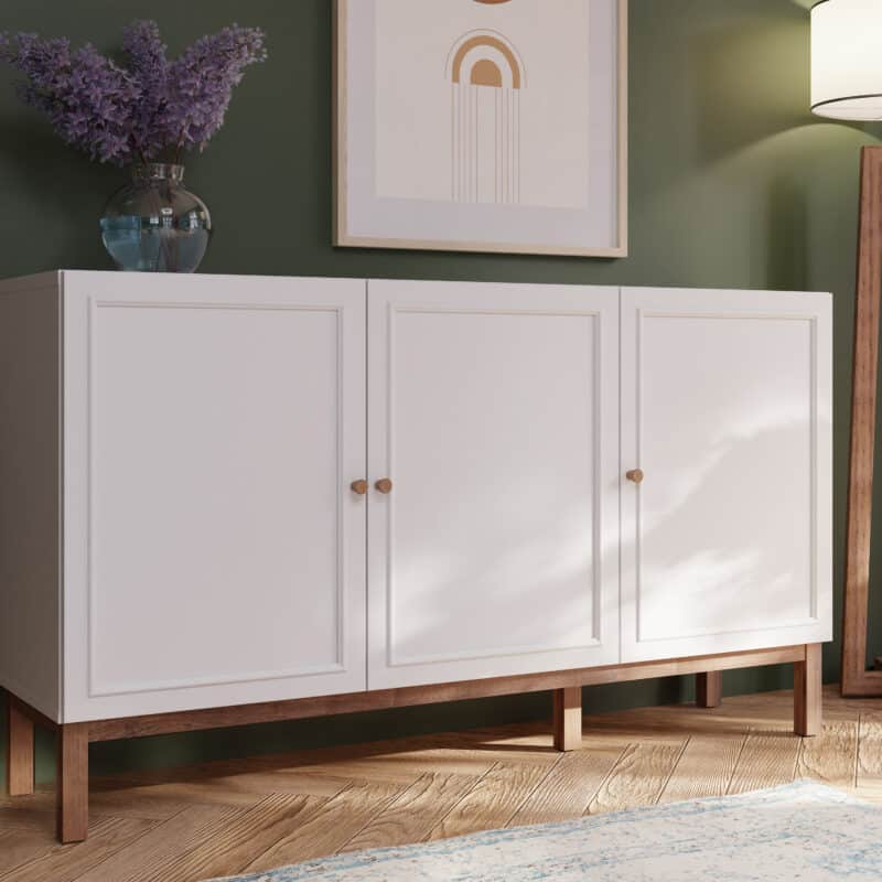 Furniture To Go Wensley Light Grey 3 Door 1 Drawer Sideboard The Home and Office Stores