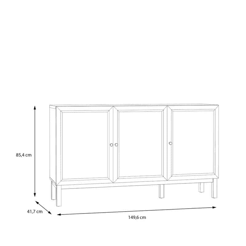 Furniture To Go Wensley Light Grey 3 Door 1 Drawer Sideboard The Home and Office Stores