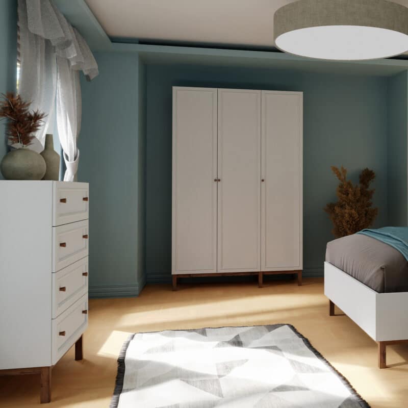 Furniture To Go Wensley Light Grey 3 Door Wardrobe The Home and Office Stores