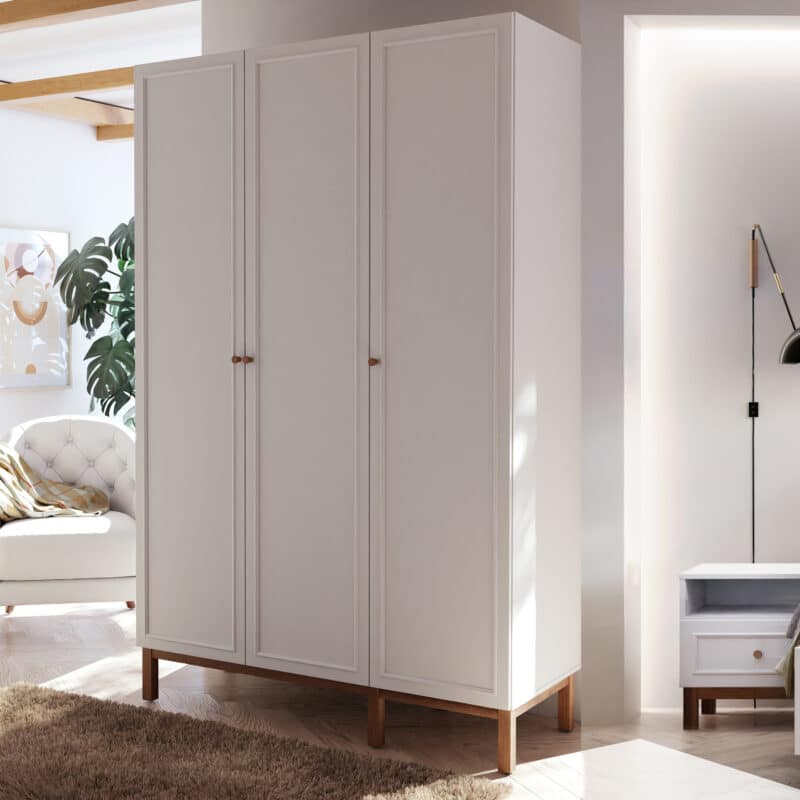 Furniture To Go Wensley Light Grey 3 Door Wardrobe The Home and Office Stores