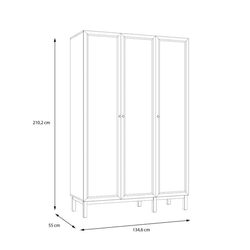 Furniture To Go Wensley Light Grey 3 Door Wardrobe The Home and Office Stores