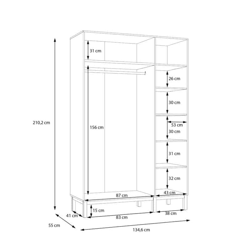 Furniture To Go Wensley Light Grey 3 Door Wardrobe The Home and Office Stores