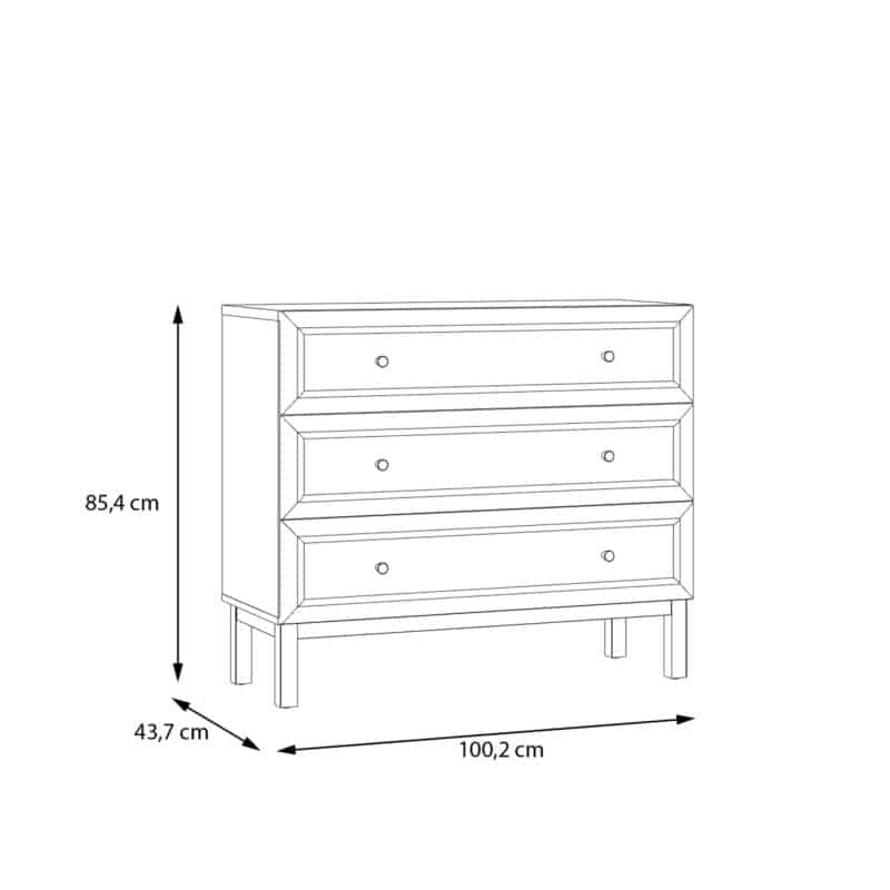 Furniture To Go Wensley Light Grey 3 Drawer Chest The Home and Office Stores