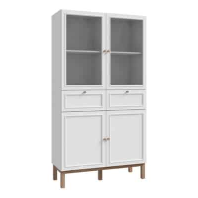 Furniture To Go Wensley light grey 4 door 2 drawer display cabinet