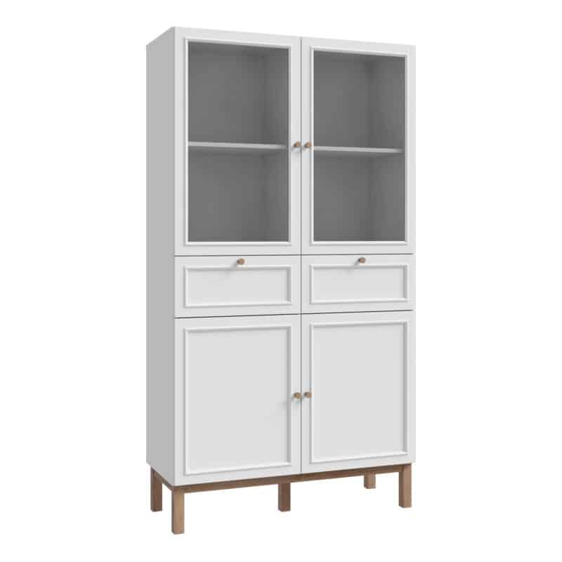 Furniture To Go Wensley light grey 4 door 2 drawer display cabinet