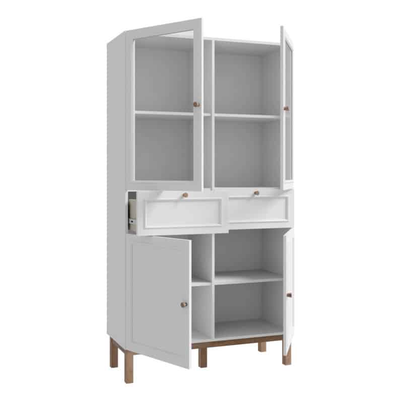 Furniture To Go Wensley Light Grey 4 Door 2 Drawer Display Cabinet The Home and Office Stores