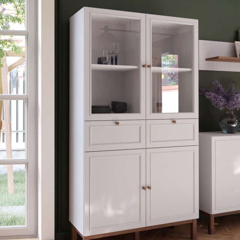 Furniture To Go Wensley Light Grey 4 Door 2 Drawer Display Cabinet The Home and Office Stores