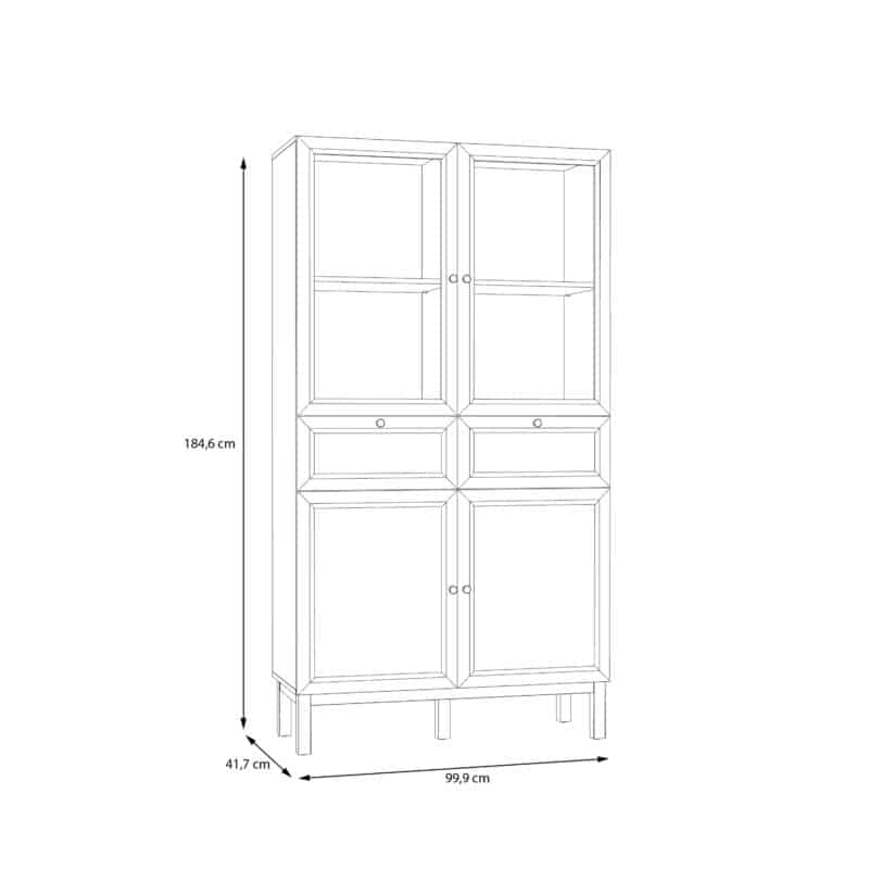 Furniture To Go Wensley Light Grey 4 Door 2 Drawer Display Cabinet The Home and Office Stores