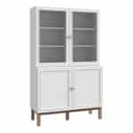 Furniture To Go Wensley light grey 4 door display cabinet