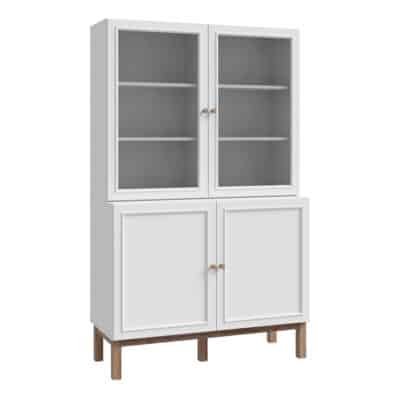 Furniture To Go Wensley light grey 4 door display cabinet