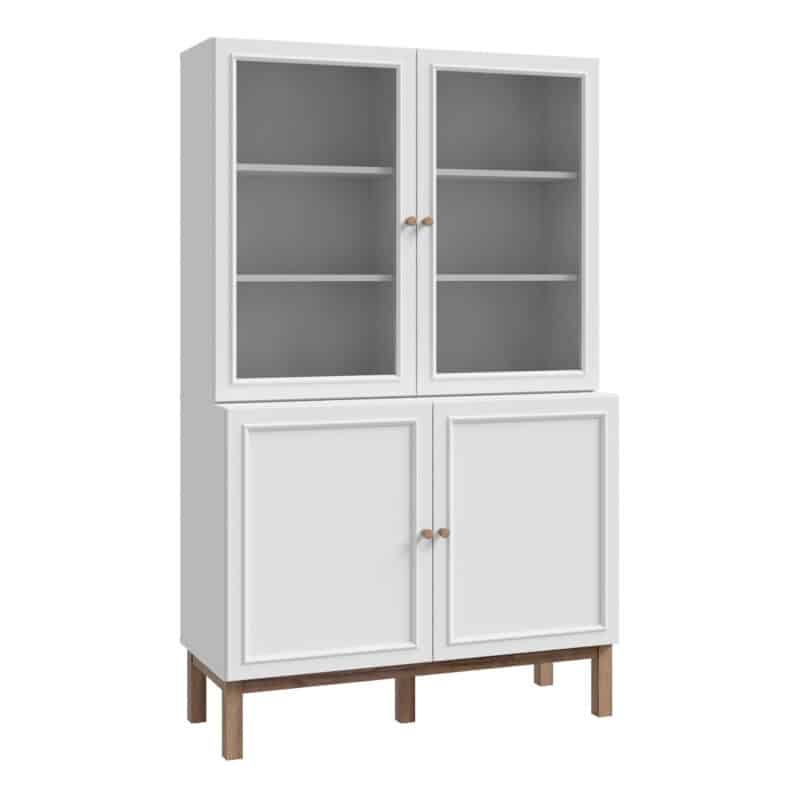 Furniture To Go Wensley light grey 4 door display cabinet