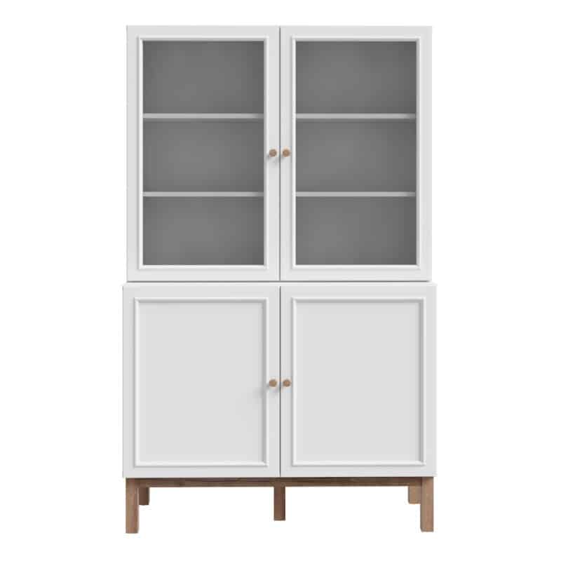 Furniture To Go Wensley Light Grey 4 Door Display Cabinet The Home and Office Stores