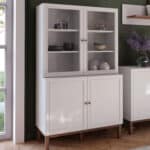 Furniture To Go Wensley Light Grey 4 Door Display Cabinet The Home and Office Stores