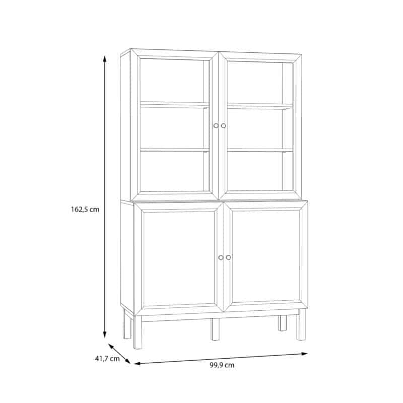 Furniture To Go Wensley Light Grey 4 Door Display Cabinet The Home and Office Stores