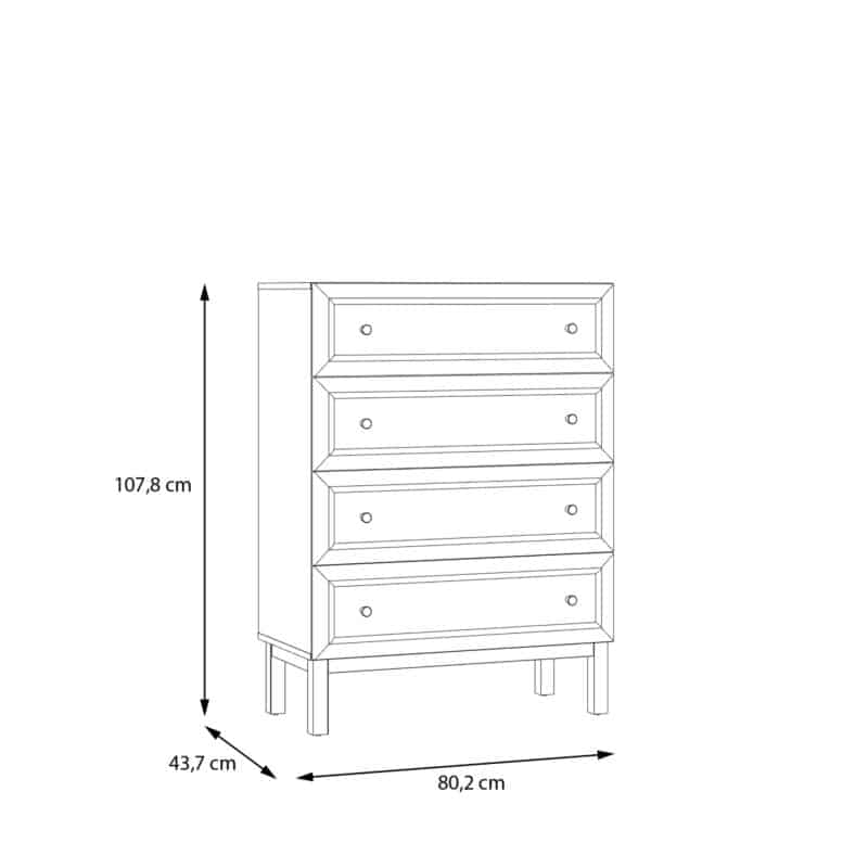 Furniture To Go Wensley Light Grey 4 Drawer Chest The Home and Office Stores