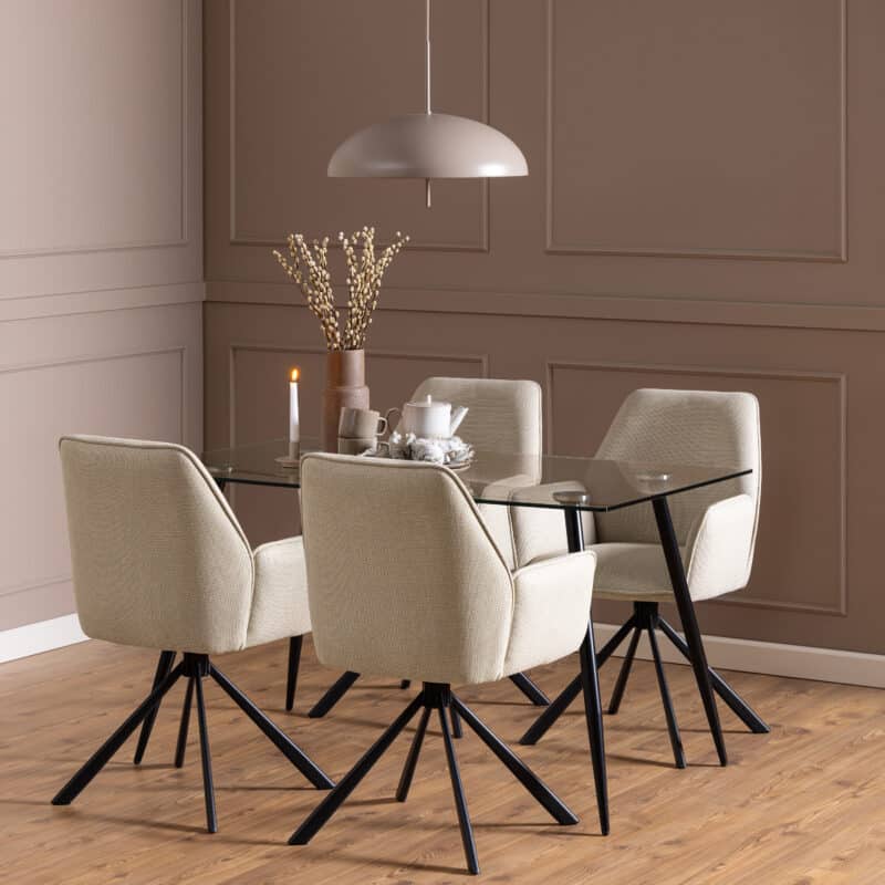 Furniture To Go Wilma Glass Top Dining Table The Home and Office Stores