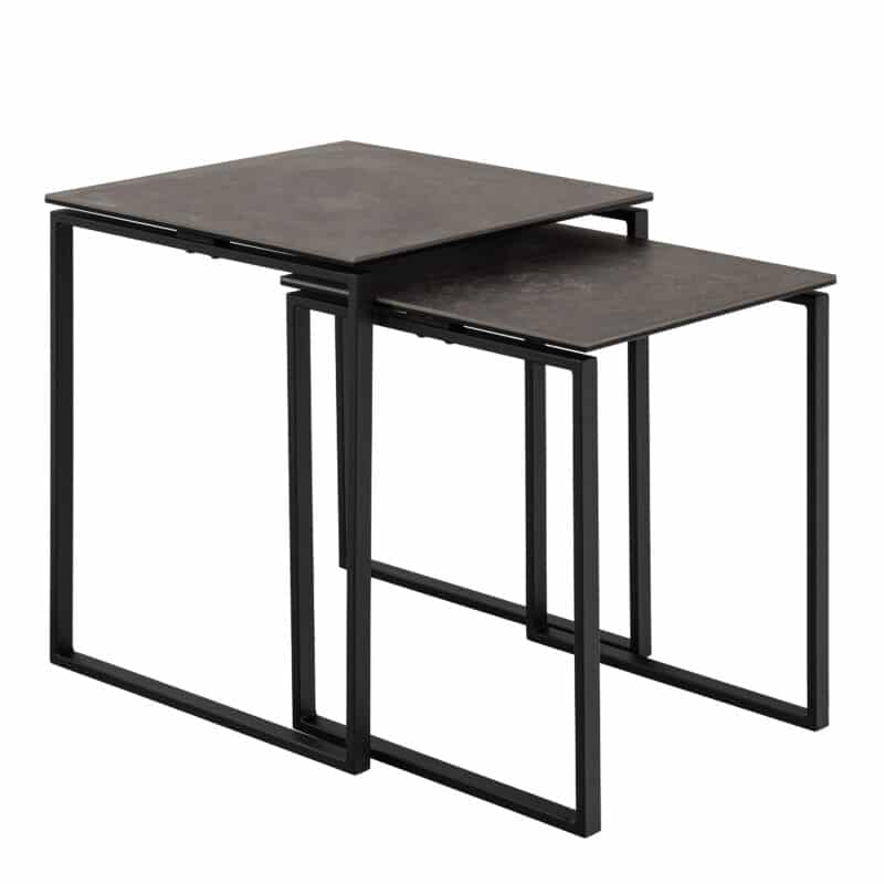 Katrine black ceramic top nest of 2 tables