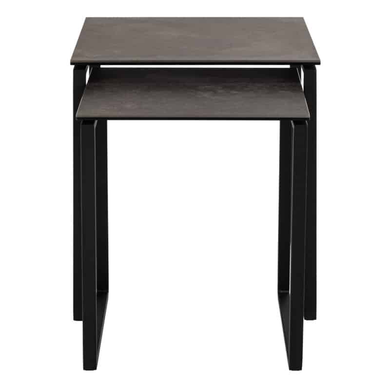 Furniture To Go Katrine Black Ceramic Top Nest Of 2 Tables The Home and Office Stores