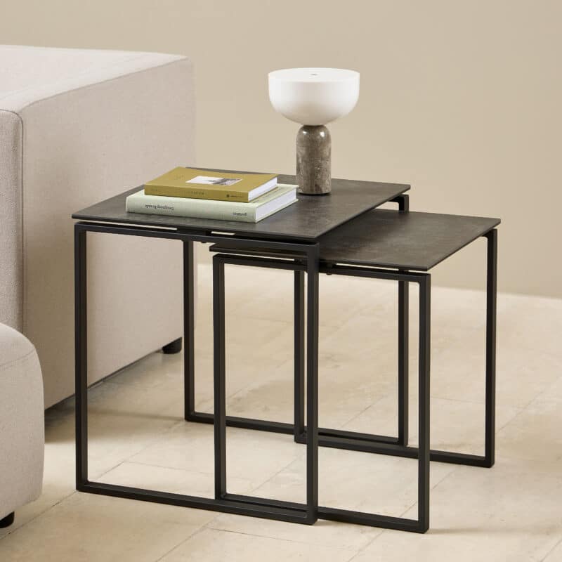 Furniture To Go Katrine Black Ceramic Top Nest Of 2 Tables The Home and Office Stores