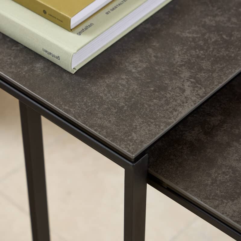 Furniture To Go Katrine Black Ceramic Top Nest Of 2 Tables The Home and Office Stores