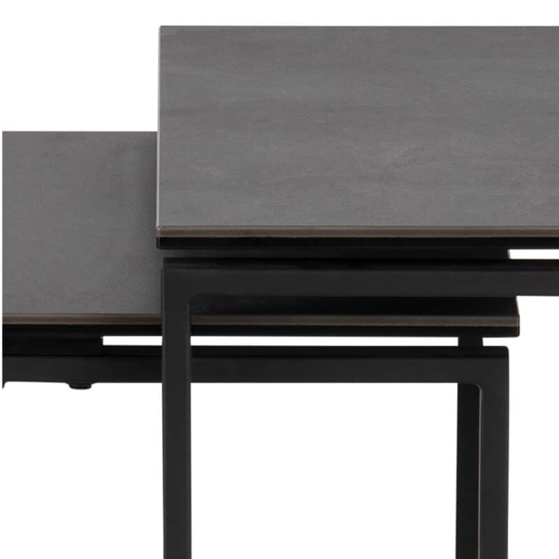 Furniture To Go Katrine Black Ceramic Top Nest Of 3 Tables The Home and Office Stores