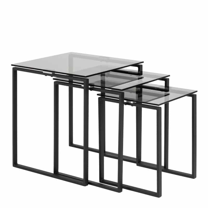 Furniture To Go Katrine smoked glass top nest of 3 tables