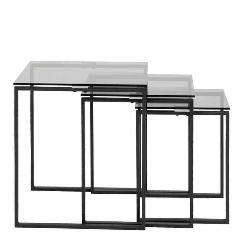 Furniture To Go Katrine Smoked Glass Top Nest Of 3 Tables The Home and Office Stores