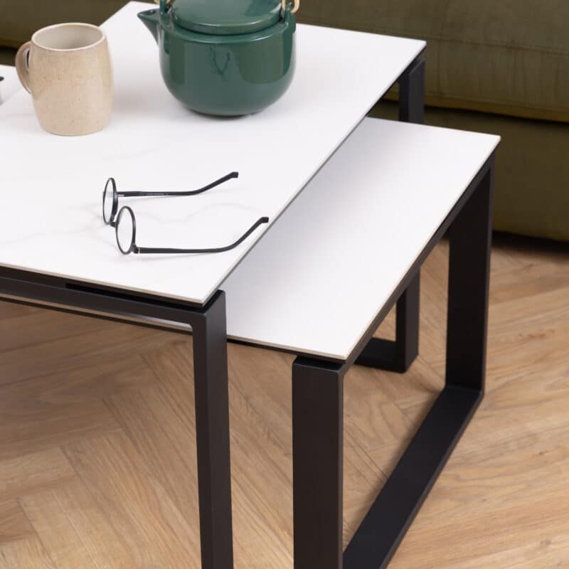 Furniture To Go Katrine White Ceramic Top Coffee Tables The Home and Office Stores
