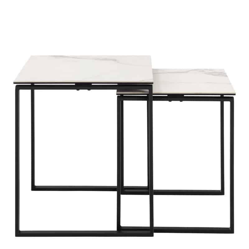 Furniture To Go Katrine White Ceramic Top Nest Of 2 Tables The Home and Office Stores