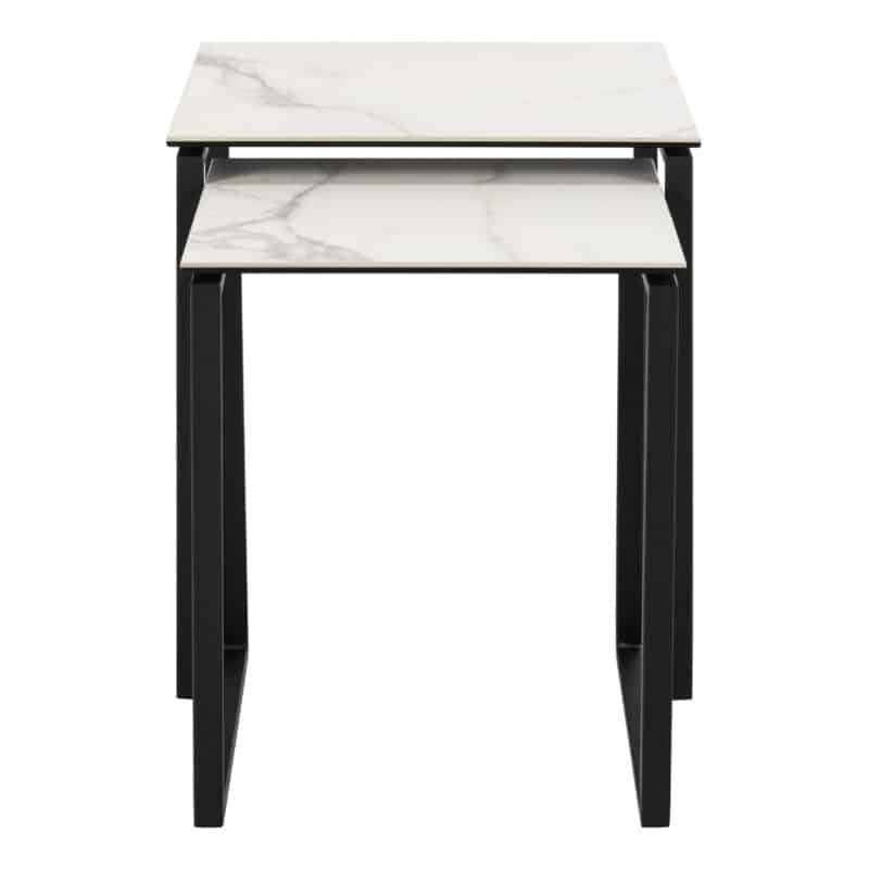 Furniture To Go Katrine White Ceramic Top Nest Of 2 Tables The Home and Office Stores