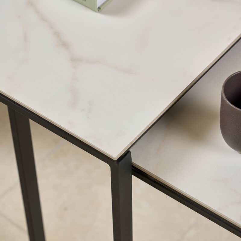 Furniture To Go Katrine White Ceramic Top Nest Of 2 Tables The Home and Office Stores