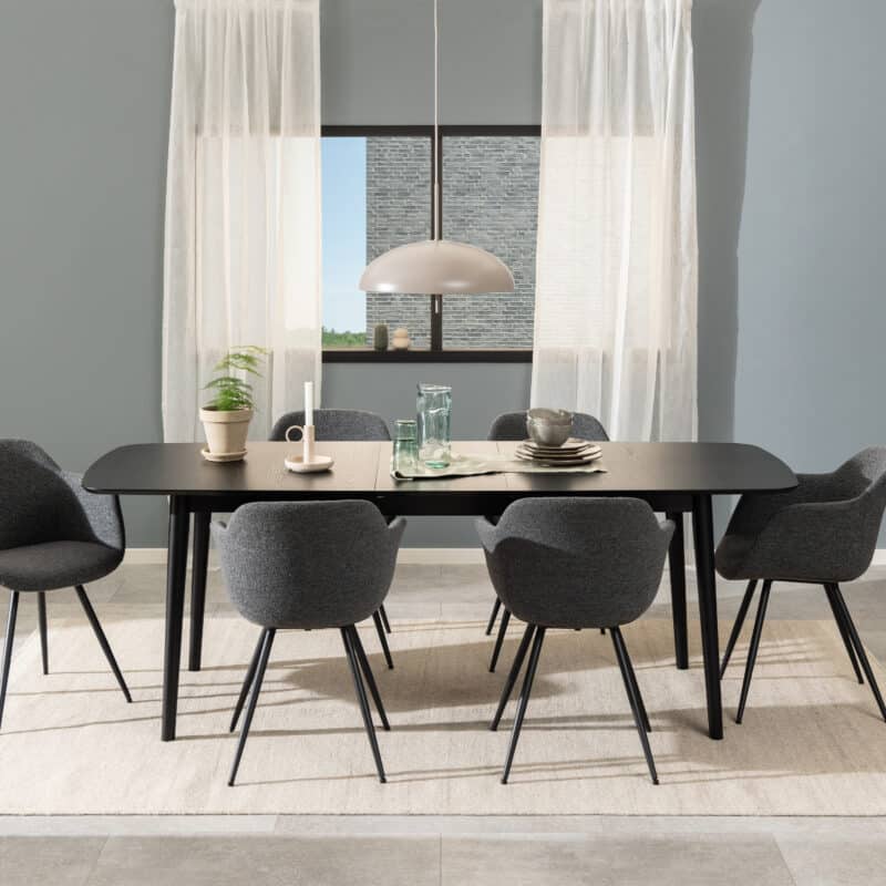 Furniture To Go Montreux Extending Black Dining Table The Home and Office Stores