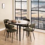 Furniture To Go Montreux Round Extending Black Dining Table The Home and Office Stores