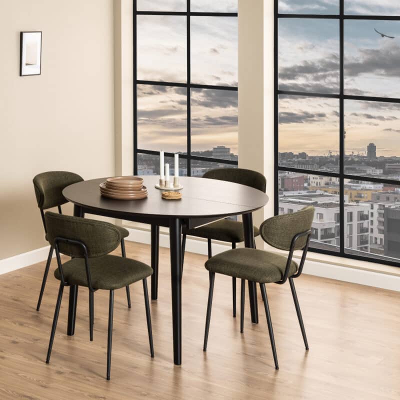 Furniture To Go Montreux Round Extending Black Dining Table The Home and Office Stores
