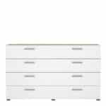 Furniture To Go Pepe Wide Chest Of 8 Drawers Oak White High Gloss The Home and Office Stores