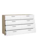 Furniture To Go Pepe Wide Chest Of 8 Drawers Oak White High Gloss The Home and Office Stores