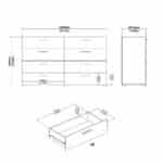 Furniture To Go Pepe Wide Chest Of 8 Drawers Oak White High Gloss The Home and Office Stores