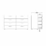 Furniture To Go Pepe Wide Chest Of 8 Drawers Oak White High Gloss The Home and Office Stores