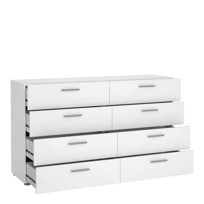 Furniture To Go Pepe Wide Chest Of 8 Drawers White The Home and Office Stores