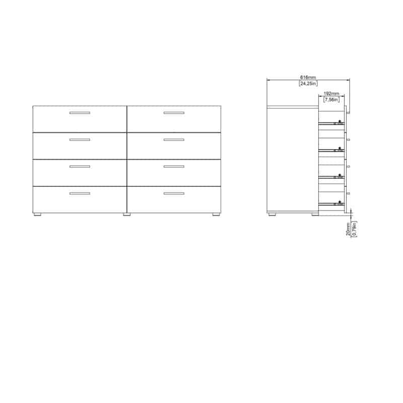 Furniture To Go Pepe Wide Chest Of 8 Drawers White The Home and Office Stores