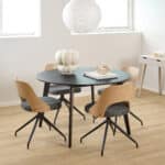 Furniture To Go Roxby Black 120cm Round Dining Table The Home and Office Stores